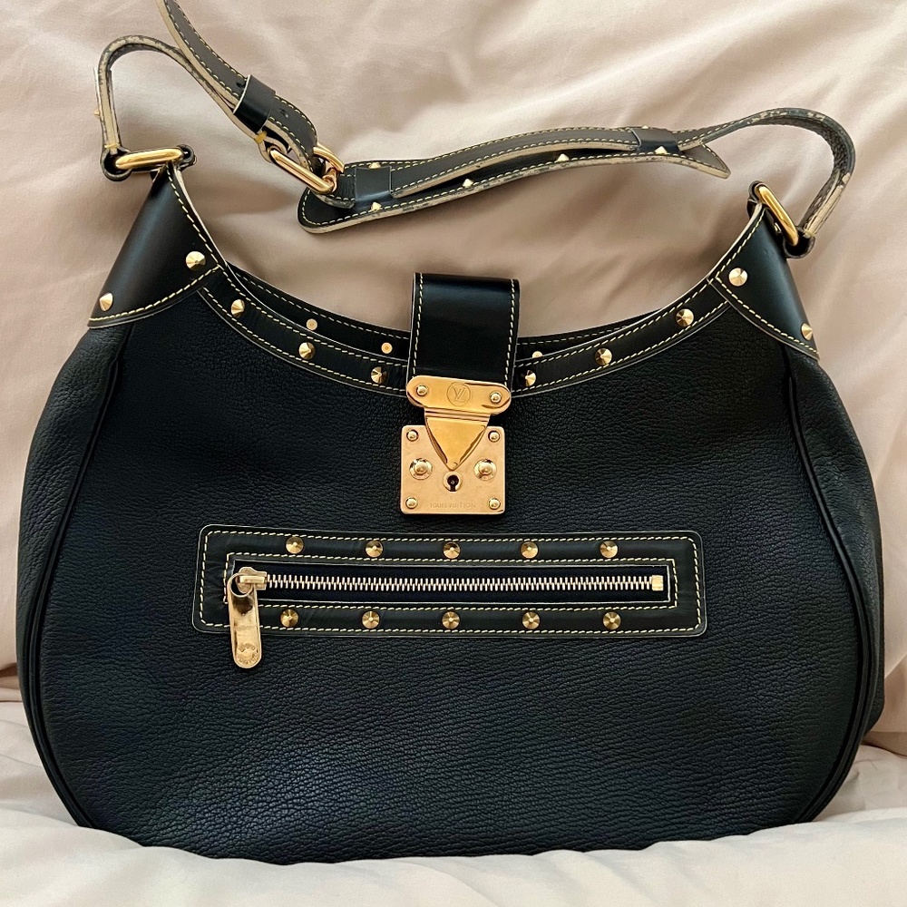 LOUIS VUITTON Suhali L'Affriolant BLACK 100% PURSE HANDBAG